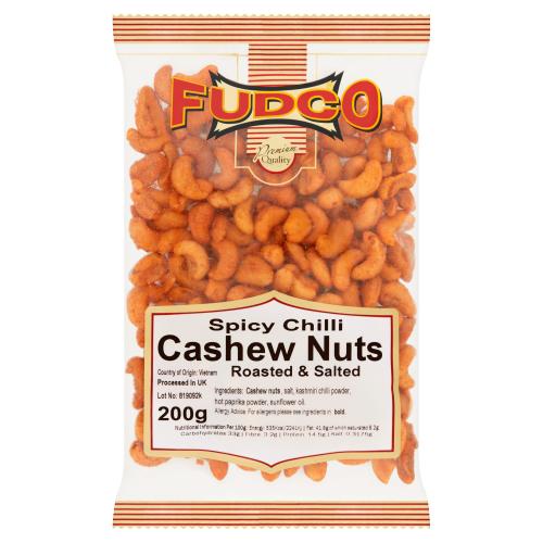 CASHEW NUTS ROASTED & SALTED SPICY - 200G - FUDCO