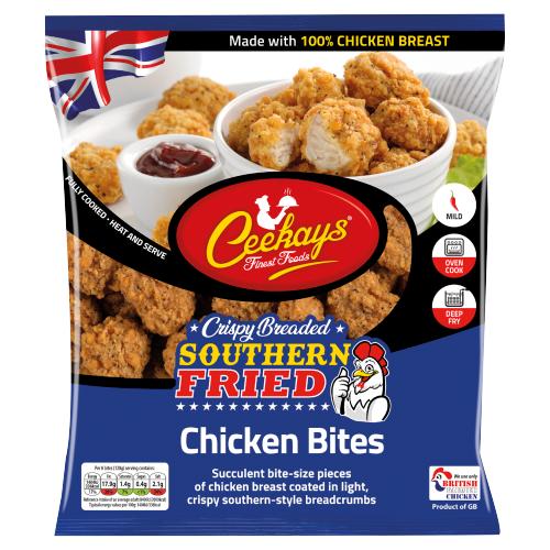 CEEKAYS CRISPY BREADED SOUTHERN FRIED CHICKEN BITES - 550G - CSFB