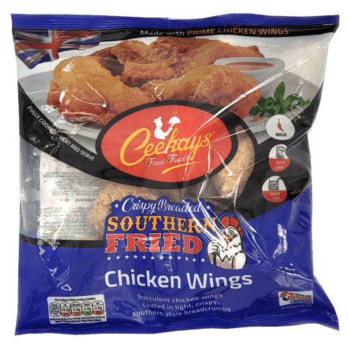 CEEKAYS CRISPY BREADED SOUTHERN FRIED CHICKEN WINGS - 600G . - CEEKAYS