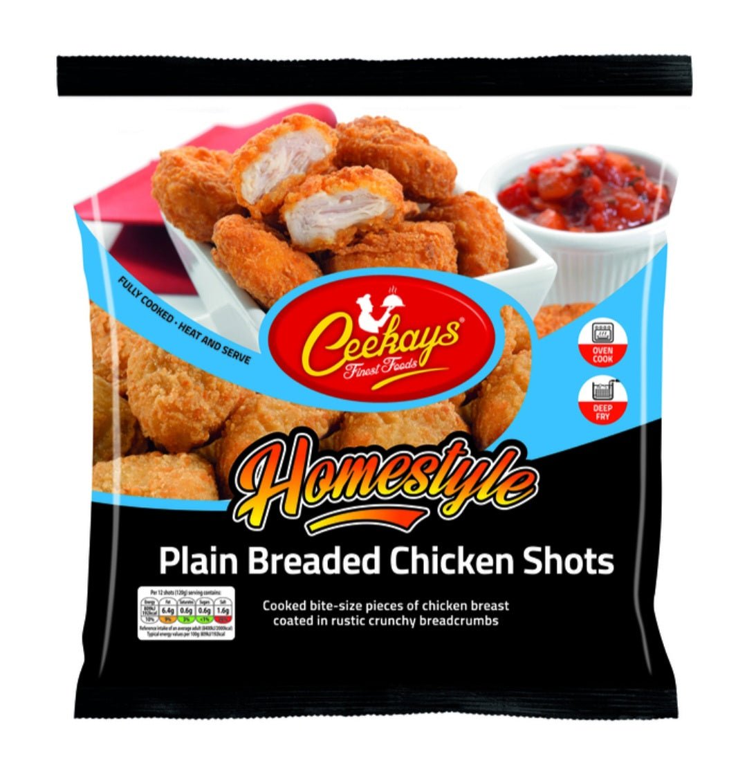 CEEKAYS HOMESTYLE PLAIN BREADED CHICKEN SHOTS - 950G - CEEKAYS