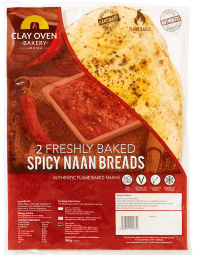 CLAY OVEN SPICY NAAN BREADS - 360G - CLAY OVEN