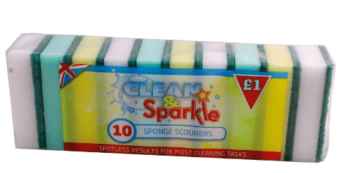 CLEAN & SPARKLE SPONGE SCOURERS - CLEAN & SPARKLE