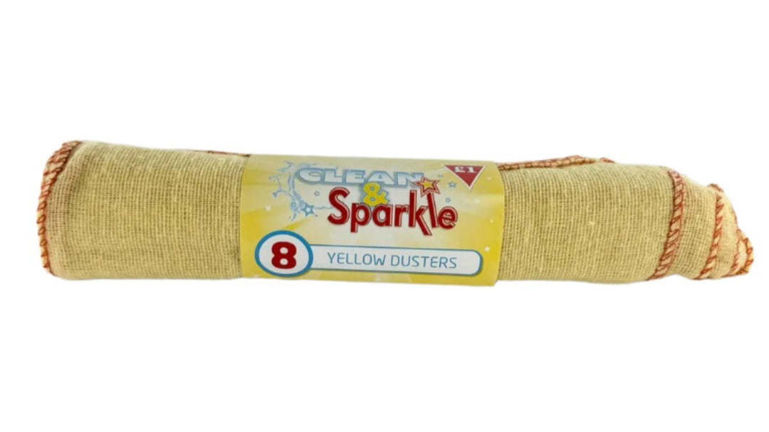 CLEAN & SPARKLE YELLOW DUSTERS - 8PACK - CLEAN & SPARKLE