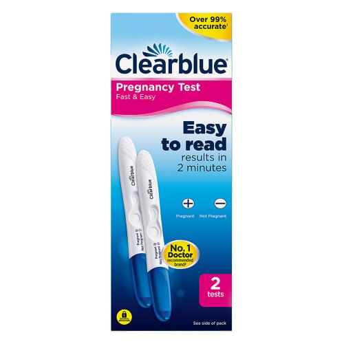 CLEARBLUE FAST & EASY PREGNANCY TEST – 2 PACK - CLEARBLUE