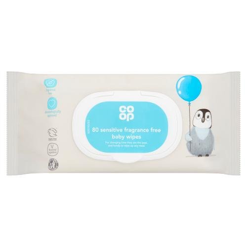 CO OP BABY WIPES SENSITIVE FRAGRANCE FREE - 80PK - CO OP