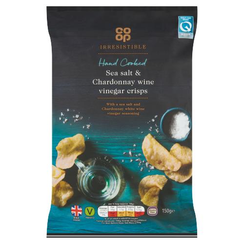 CO OP IRRESISTIBLE SEA SALT & VINEGAR CRISPS - 150G - CO OP