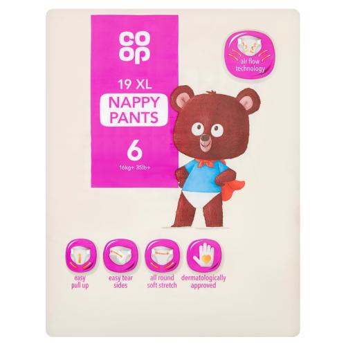 CO OP NAPPIES TRAINER PANTS XL SIZE 6 - 19PK - CO OP