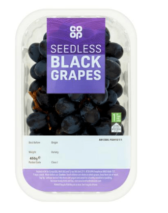 CO - OP SEEDLESS BLACK GRAPES - 450G - CO - OP