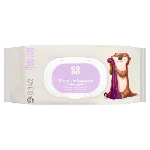 CO OP SENSITIVE FRAGRANCED BABY WIPES - 80PK - CO OP