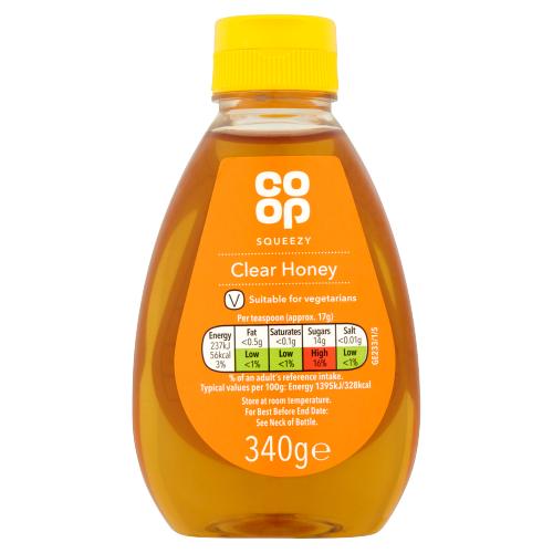 CO OP SQUEEZY CLEAR HONEY - 340G - CO OP