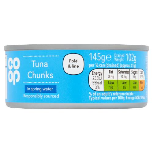 CO OP TUNA CHUNKS IN SPRING WATER - 145G - CO OP