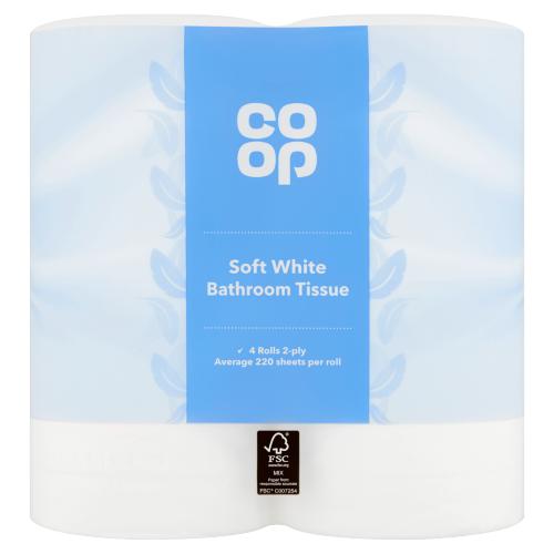 CO OP WHITE TOILET TISSUE - 4ROLL - CO OP