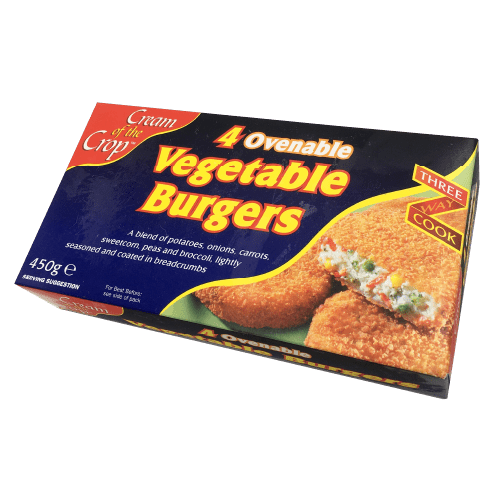 CREAM OF THE CROP OVENABLE VEGETABLE BURGERS - 450G - CREAM OF THE CROP