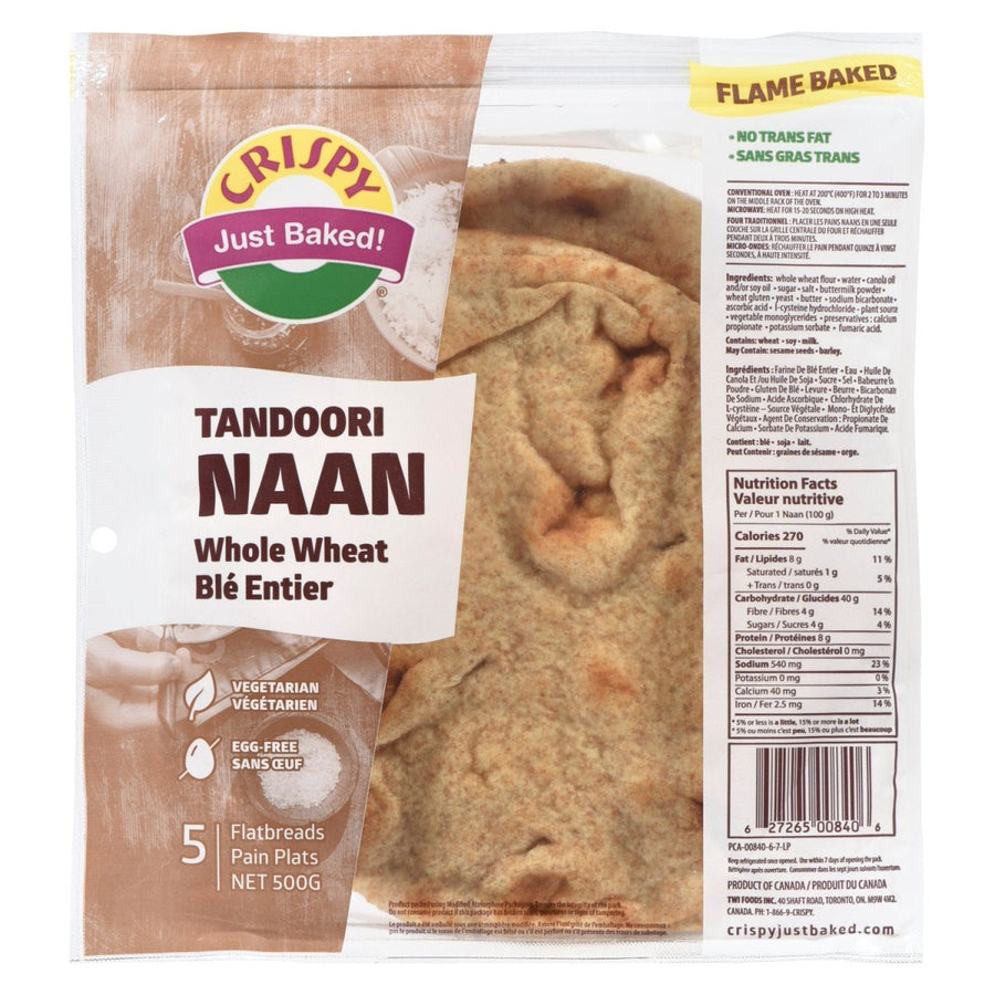 CRISPY TANDOORI WHOLE WHEAT NAAN - 500G - CRISPY