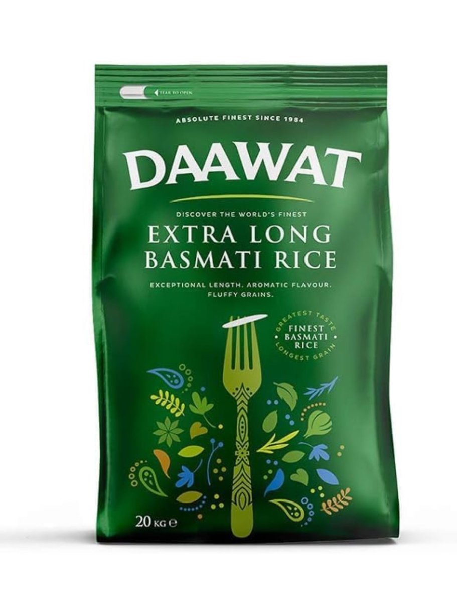 DAAWAT EXTRA LONG BASMATI RICE - 20KG - DAAWAT