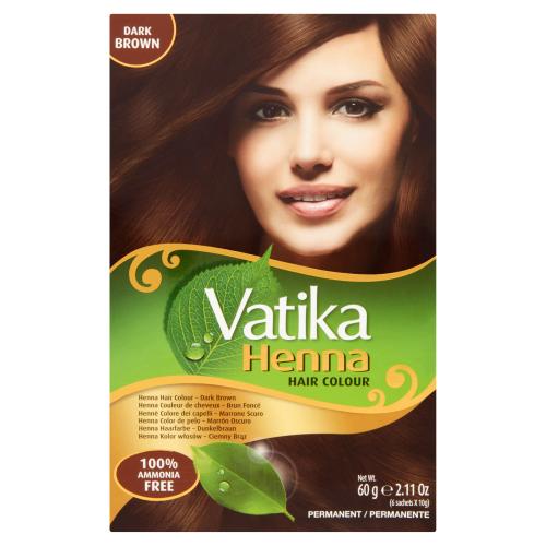 DABUR VATIKA HENNA HAIR COLOUR DARK BROWN - 60G - DABUR