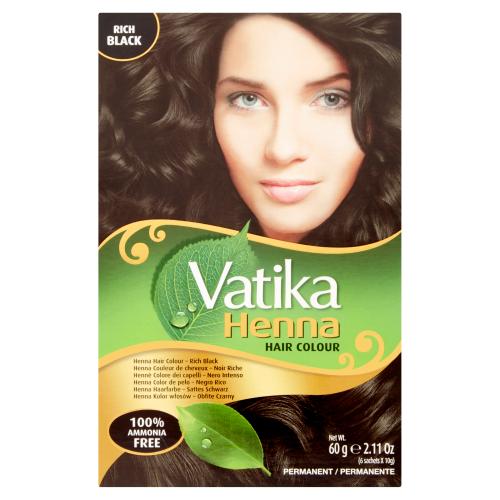 DABUR VATIKA HENNA HAIR COLOUR RICH BLACK - 60G - DABUR