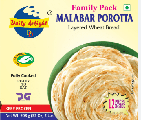 DAILY DELIGHT FAMILY PACK MALABAR POROTTA - 908G - DAILY DELIGHT