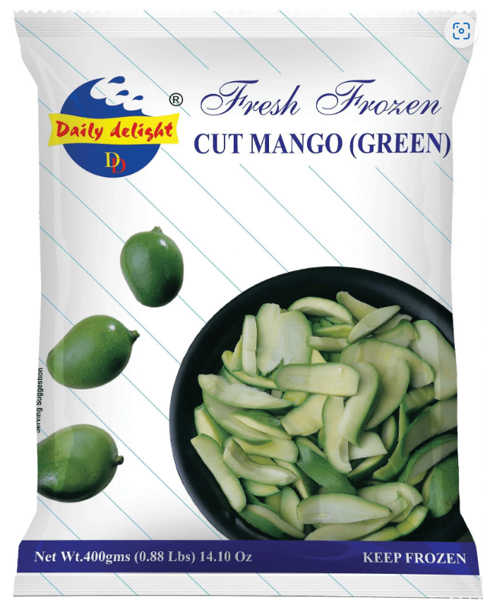 DAILY DELIGHT FRESH FROZEN CUT MANGO GREEN - 400G - DAILY DELIGHT