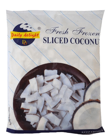 DAILY DELIGHT FRESH FROZEN SLICED COCONUT - 400G - DAILY DELIGHT