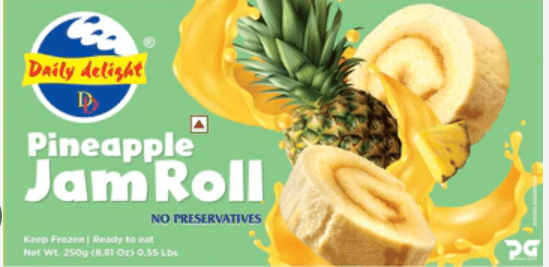 DAILY DELIGHT PINEAPPLE JAMROLL - 250G - DAILY DELIGHT