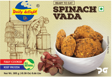 DAILY DELIGHT SPINACH VADA - 300G - DAILY DELIGHT