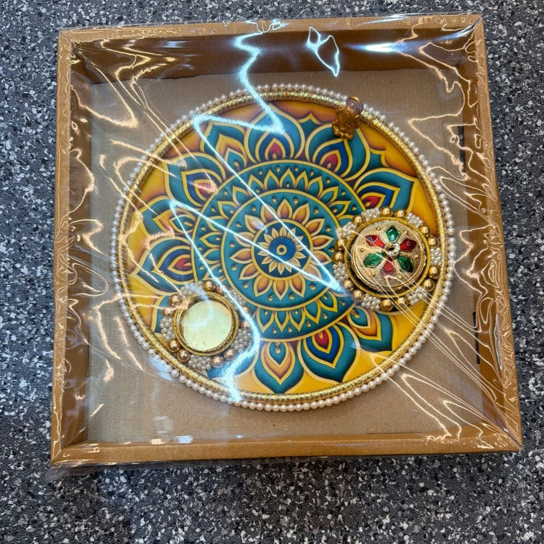 Decorated Pooja Thali - D10inch - ALLI BHAVAN