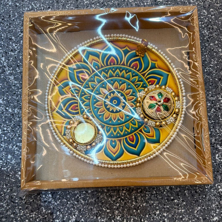 Decorated Pooja Thali - D10inch - ALLI BHAVAN