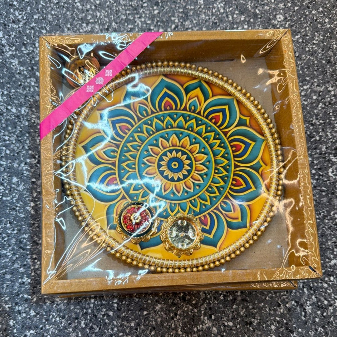 Decorated Pooja Thali - D8inch - ALLI BHAVAN