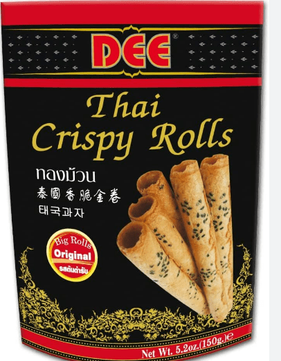 DEE THAI CRISPY ROLLS ORIGINAL COCONUT FLAVOUR - 150G - DEE THAI