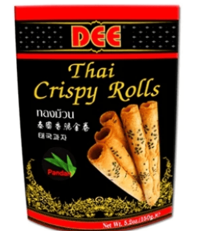 DEE THAI CRISPY ROLLS PANDAN FLAVOUR - 150G - DEE THAI