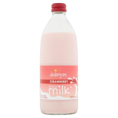 DELAMERE STRAW FLAV MILK - 500ML - DELAMERE