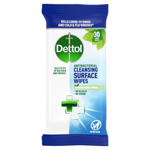 DETTOL ANTI BACTERIAL SURFACE CLEANSING WIPES - 30'S - DETTOL