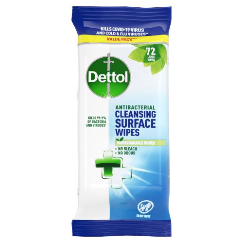 DETTOL ANTI BACTERIAL WIPES - 72'S - DETTOL