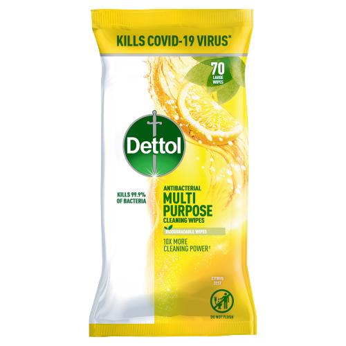 DETTOL CITRUS BIO WIPES - 72PCE - DETTOL