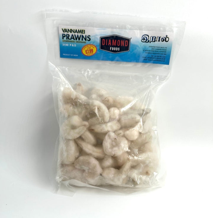 DIAMOND VANNAMEI PRAWNS 31/40 P & D - 400G - DIAMOND