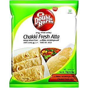 DOUBLE HORSE CHAKKI FRESH ATTA - 1KG - DOUBLE HORSE