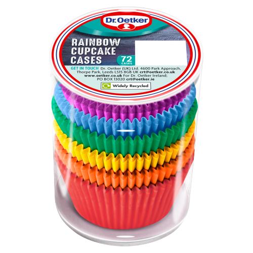 DR OETKER RAINBOW CUPCAKE CASES - 72PK - D/OETKER