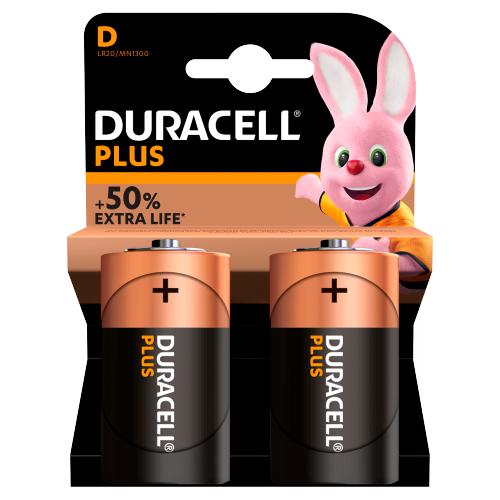 DURACELL PLUS D - 2PK - DURACELL