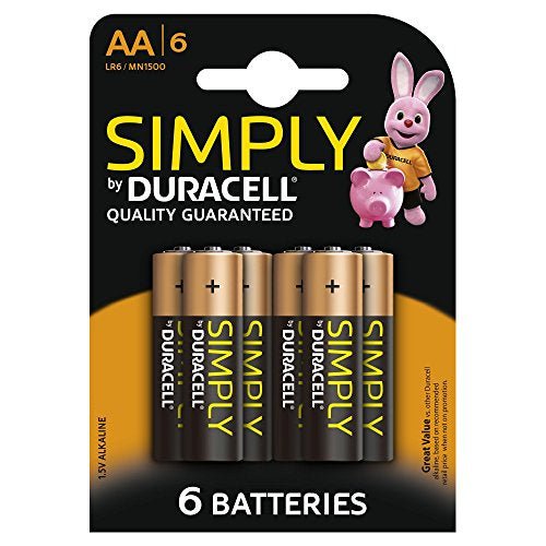 DURACELL SIMPLY AA BATTERIES - 6 PACK - DURACELL