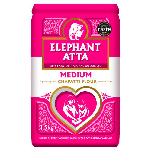 ELEPHANT ATTA MEDIUM CHAPATTI FLOUR - 1.5KG - ELEPHANT