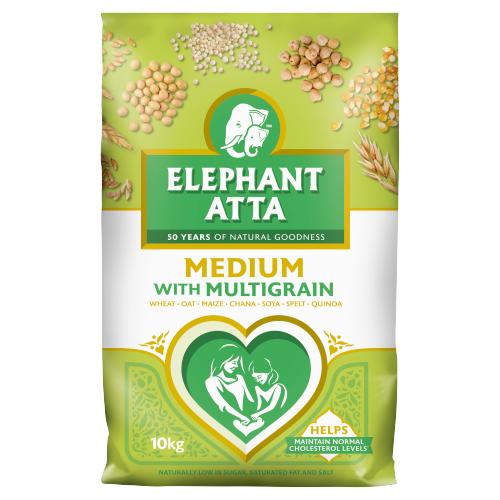 ELEPHANT ATTA MEDIUM WITH MULTIGRAIN - 10KG - ELEPHANT