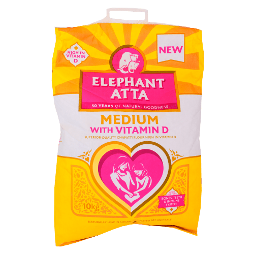 ELEPHANT ATTA MEDIUM WITH VITAMIN D - 10KG - ELEPHANT ATTA