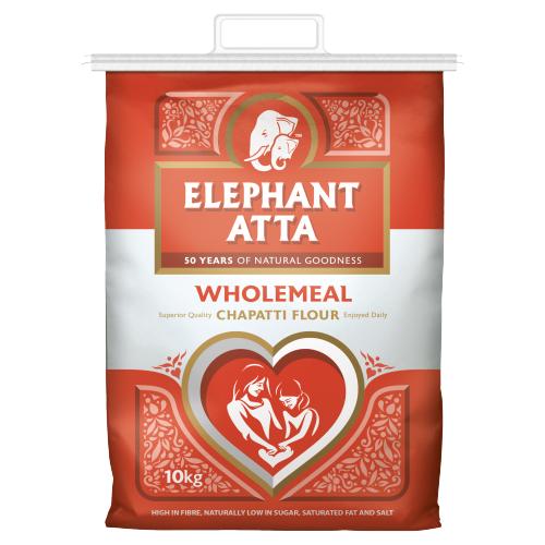 ELEPHANT ATTA WHOLEMEAL CHAPATTI FLOUR - 10KG - Branded