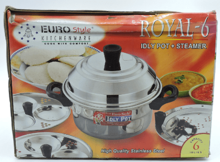 EURO STYLE IDLI POT STEAMER - 6 PIECE - EURO STYLE