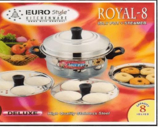 EURO STYLE IDLI POT STEAMER - 8 PIECE - EURO STYLE