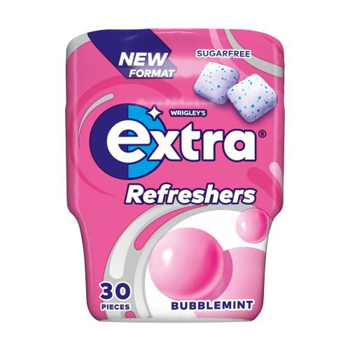 EXTRA REFRESHERS BUBBLEMINT SUGAR FREE BOTTLE (12) - 67G - EXTRA