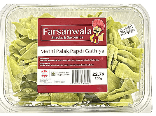 FARSANWALA METHI PALAK PAPDI GATHIYA - 250G - FARSANWALA