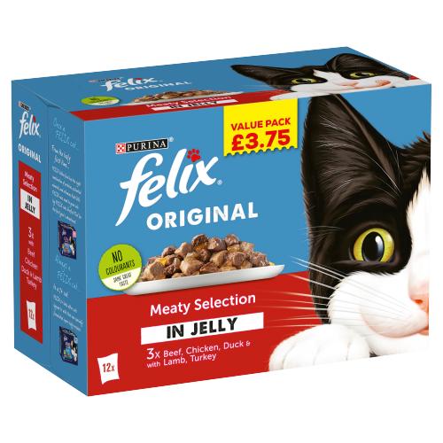 FELIX MEAT SELECTION IN JELLY 12PK - 100G - FELIX