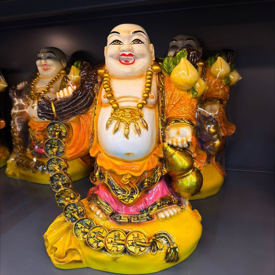Fiber Laughing Budha No4 - H11inch - ALLI BHAVAN